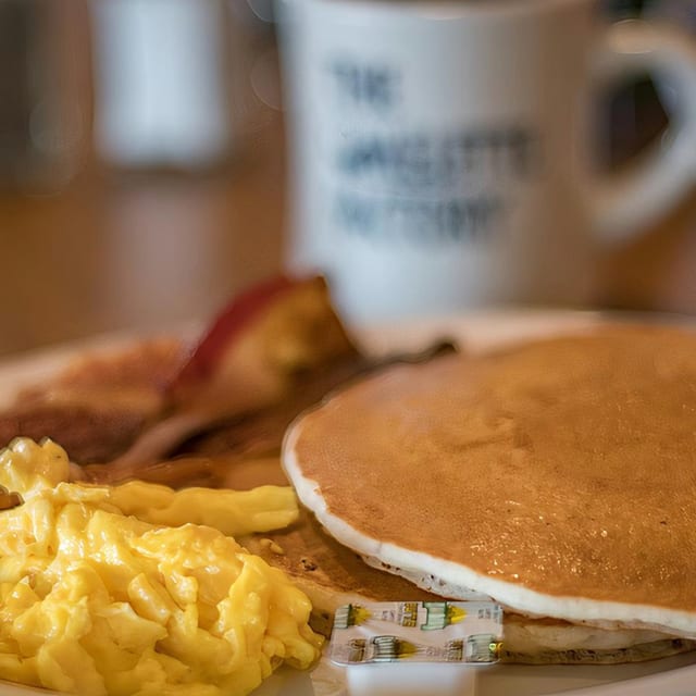 Eggs & Bacon or Sausage.